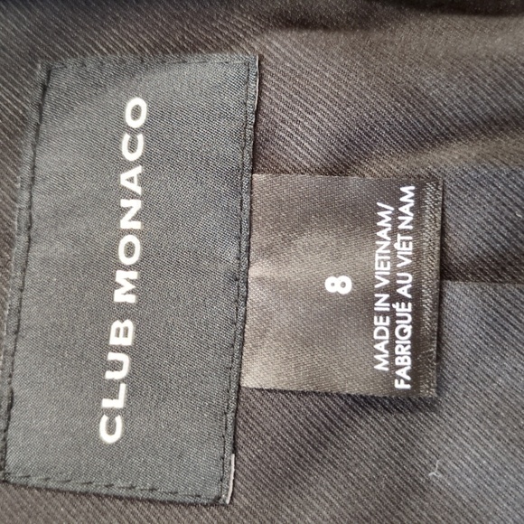 Club Monaco Black Wool Blend Blazer Size 8 - Picture 6 of 8
